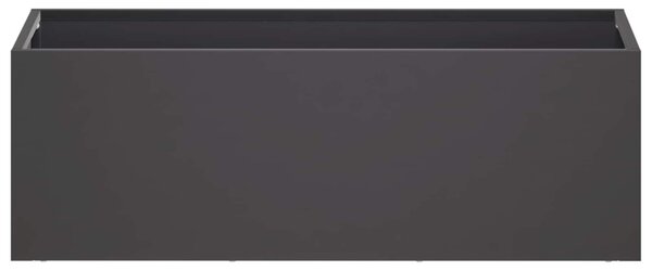 Kerti cserép 2 db Fekete 40 x 20 x 20 cm Hidegen hengerelt acél
