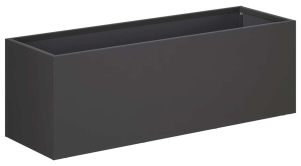 Kerti cserép 2 db Fekete 40 x 20 x 20 cm Hidegen hengerelt acél