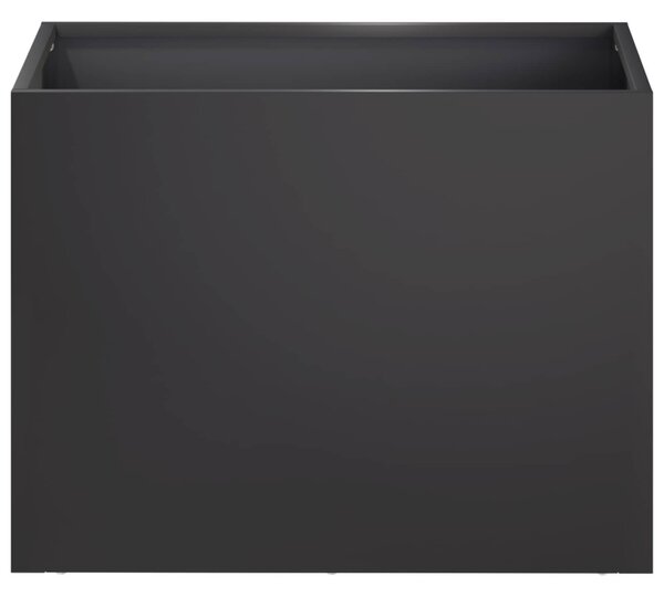 Kerti cserép 2 db Fekete 40 x 30 x 30 cm Hidegen hengerelt acél
