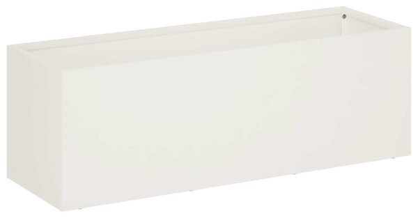 Kerti cserép 2 db Fehér 40 x 20 x 20 cm Hidegen hengerelt acél