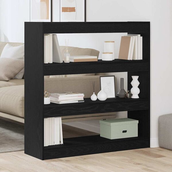 Könyvespolc 3 szintes 100 x 30 x 103 cm Szerelt Fa Fekete tölgy