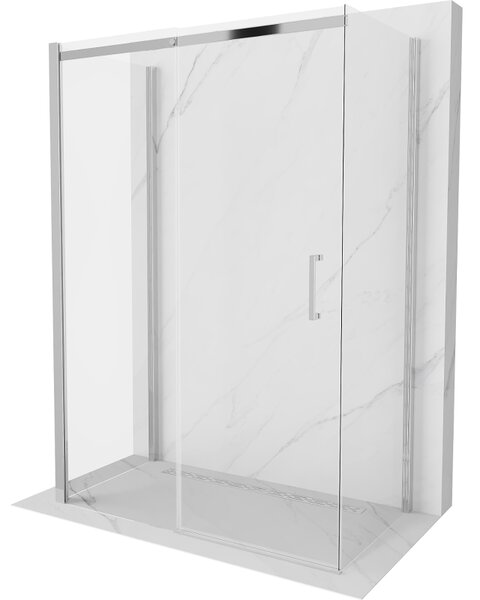 Mexen Omega 3 falas zuhany 140x80 cm, 8mm átlátszó üveg - króm profil, 825-140-080-01-00-3S