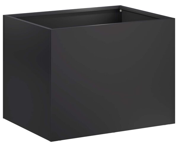 Kerti cserép 2 db Fekete 40 x 30 x 30 cm Hidegen hengerelt acél