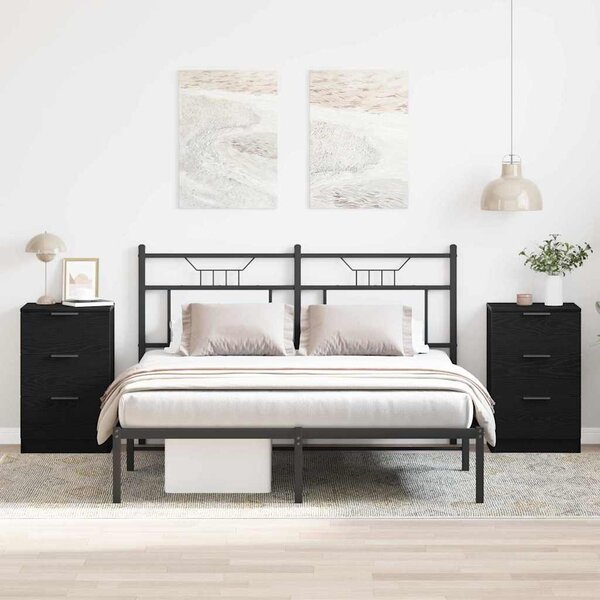 Éjjeliszekrény 2 db Fekete tölgy 40 x 65 x 65 cm Szerelt Fa