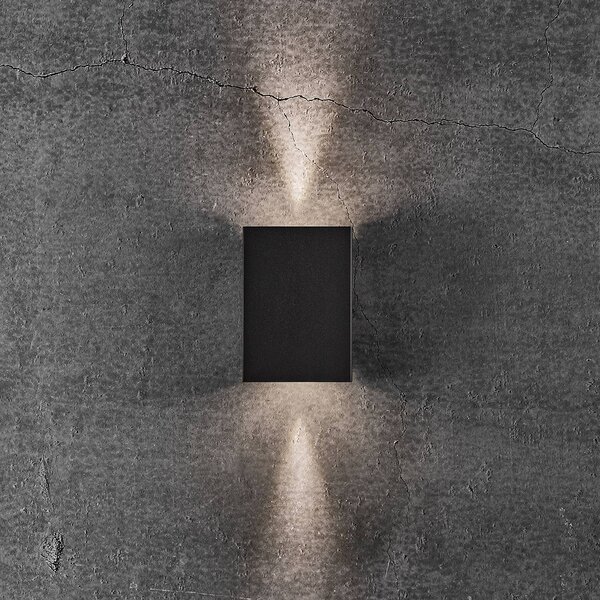 Nordlux LED kültéri fali 10 x 15cm fekete összecsukható, Fekete, Alumínium, Modern