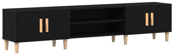 TV szekrény 180 x 31,5 x 40 cm Fekete tölgy Szerelt Fa