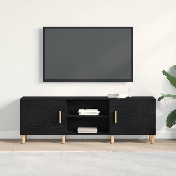 TV szekrény 150 x 30 x50 cm Fekete tölgy Szerelt Fa