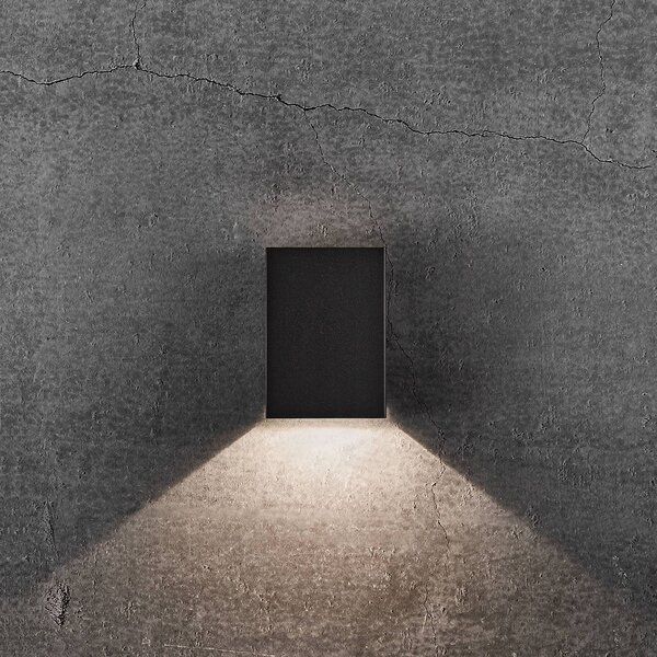Nordlux LED kültéri fali 10 x 15cm fekete összecsukható, Fekete, Alumínium, Modern