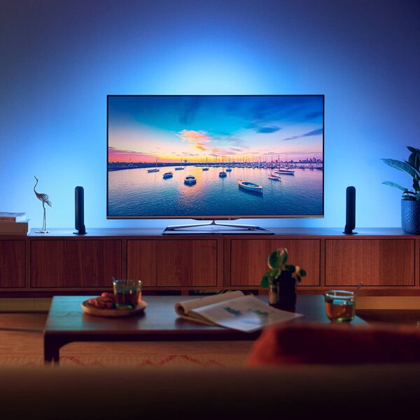 Philips Hue Play Lightbar dupla csomag, fekete, dimmelhető, Fekete, Nappali / Étkező, Műanyag, Modern