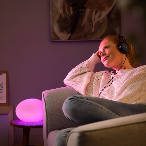 Philips Hue Flourish LED asztali világítás, RGBW, dimmelhető, Fehér / opál, Nappali / Étkező, Üveg, Modern