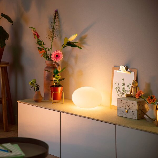 Philips Hue Flourish LED asztali világítás, RGBW, dimmelhető, Fehér / opál, Nappali / Étkező, Üveg, Modern
