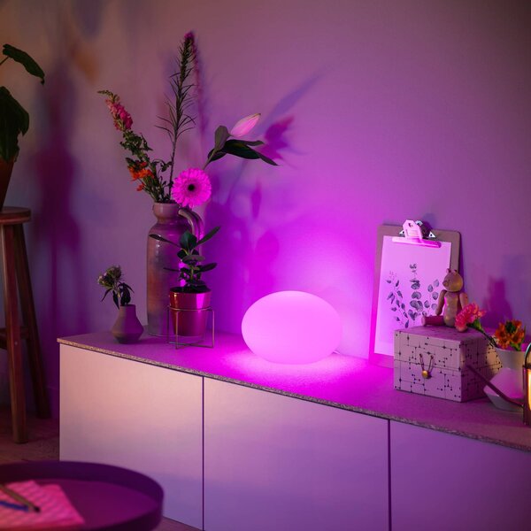 Philips Hue Flourish LED asztali világítás, RGBW, dimmelhető, Fehér / opál, Nappali / Étkező, Üveg, Modern