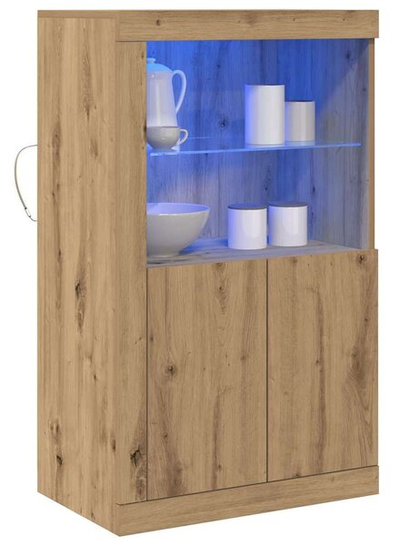LED tálaló 60,5 x 37 x 100 cm Szerelt Fa Artisan tölgy