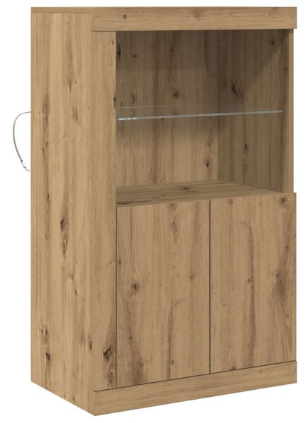 LED tálaló 60,5 x 37 x 100 cm Szerelt Fa Artisan tölgy