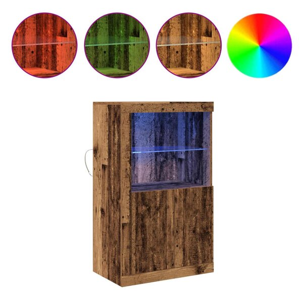 LED tálaló 60,5 x 37 x 100 cm Szerelt Fa Öreg fa
