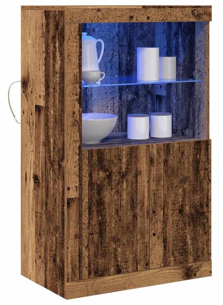 LED tálaló 60,5 x 37 x 100 cm Szerelt Fa Öreg fa