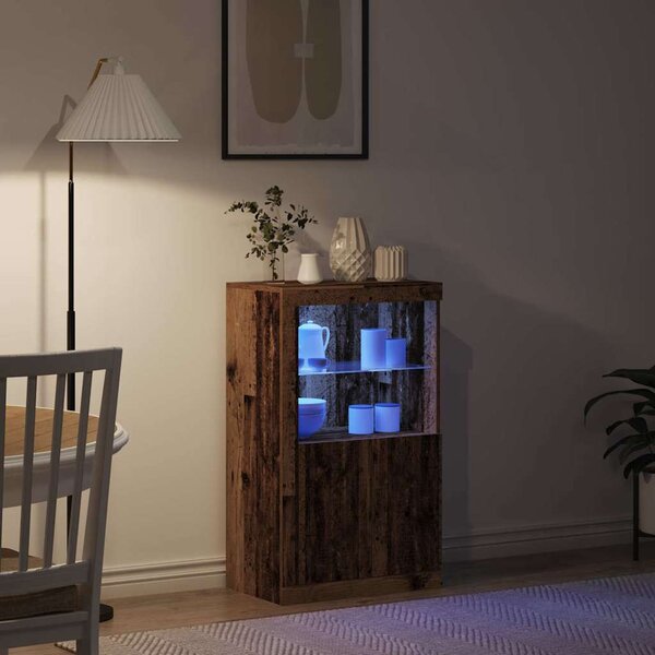 LED tálaló 60,5 x 37 x 100 cm Szerelt Fa Öreg fa