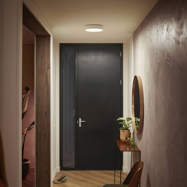 Philips Hue Enrave LED mennyezeti lámpa 26.1cm fehér, dimmelhető, Fehér / opál, Nappali / Étkező, fém, Modern