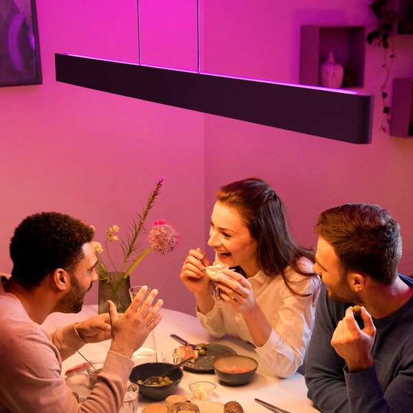 Philips Hue Ensis függő lámpa, WACA, fekete, dimmelhető, Fekete, Nappali / Étkező, Alumínium, Modern