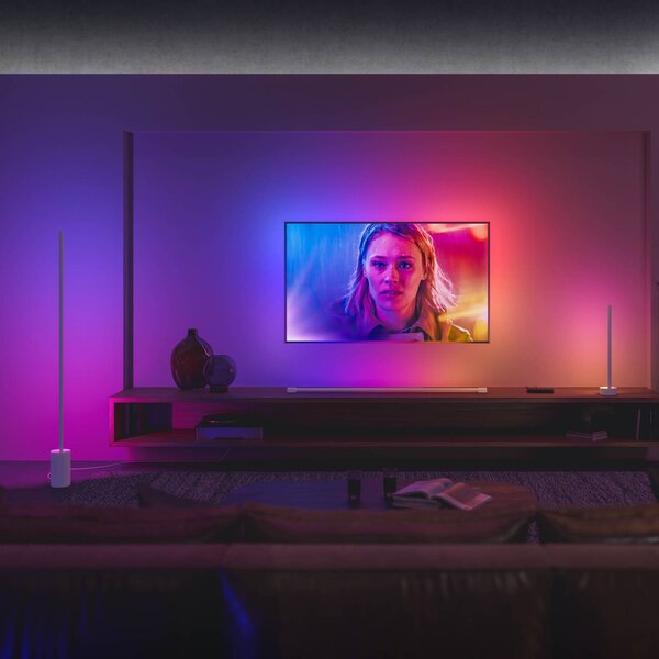 Philips Hue Gradient Signe LED állólámpa fehér, dimmelhető, Fehér / opál, Nappali / Étkező, Alumínium