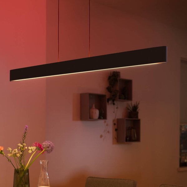 Philips Hue Ensis függő lámpa, WACA, fekete, dimmelhető, Fekete, Nappali / Étkező, Alumínium, Modern