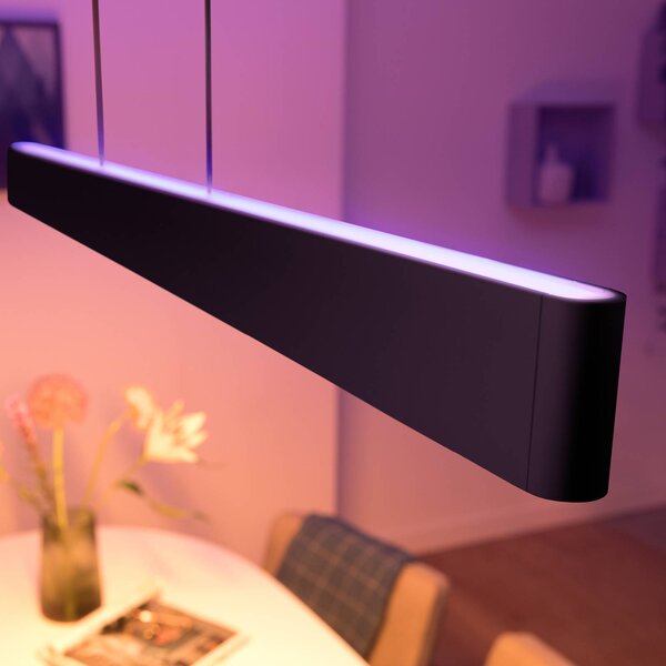 Philips Hue Ensis függő lámpa, WACA, fekete, dimmelhető, Fekete, Nappali / Étkező, Alumínium, Modern