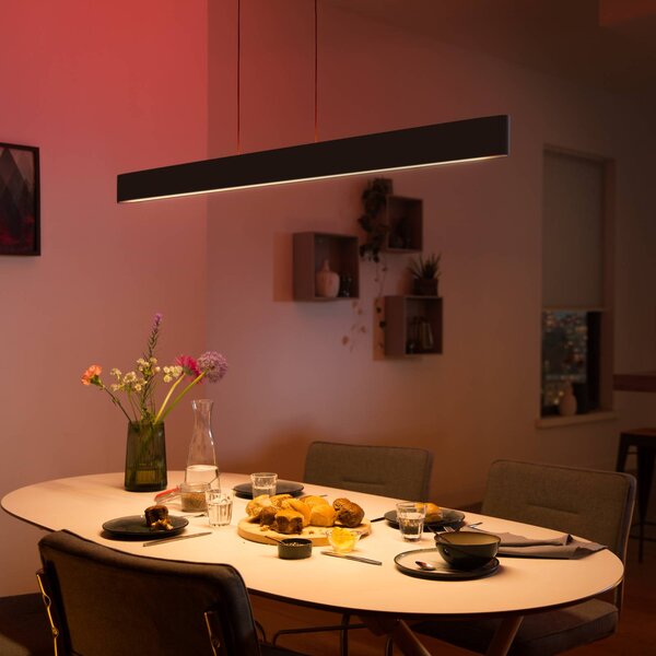 Philips Hue Ensis függő lámpa, WACA, fekete, dimmelhető, Fekete, Nappali / Étkező, Alumínium, Modern