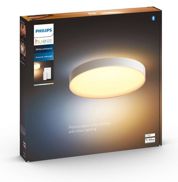 Philips Hue Enrave LED mennyezeti lámpa 55.1cm fehér, dimmelhető, Fehér / opál, Nappali / Étkező, fém, Modern