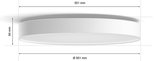Philips Hue Enrave LED mennyezeti lámpa 55.1cm fehér, dimmelhető, Fehér / opál, Nappali / Étkező, fém, Modern
