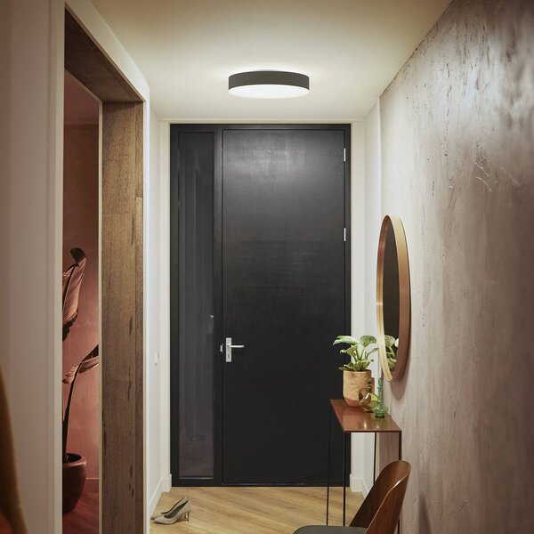 Philips Hue Enrave LED mennyezeti lámpa 38,1cm fekete, dimmelhető, Fekete, Nappali / Étkező, fém, Modern