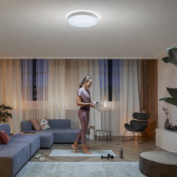 Philips Hue Enrave LED mennyezeti lámpa 55.1cm fehér, dimmelhető, Fehér / opál, Nappali / Étkező, fém, Modern