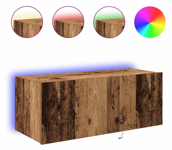 TV Fali Szekrény 80 x 35 x 31 cm Öreg fa Szerelt Fa