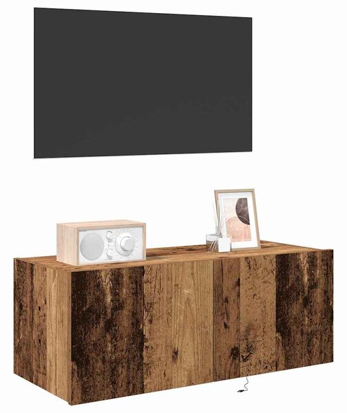 TV Fali Szekrény 80 x 35 x 31 cm Öreg fa Szerelt Fa
