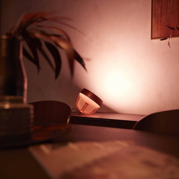 Philips Hue Iris WACA LED asztali lámpa, réz, dimmelhető, Réz, Nappali / Étkező, Műanyag, Modern