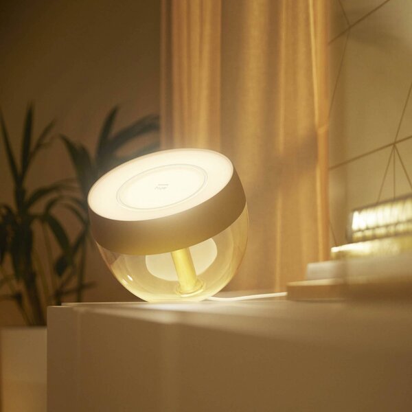 Philips Hue Iris WACA LED asztali lámpa, arany, dimmelhető, Sárgaréz / arany, Nappali / Étkező, Műanyag, Modern