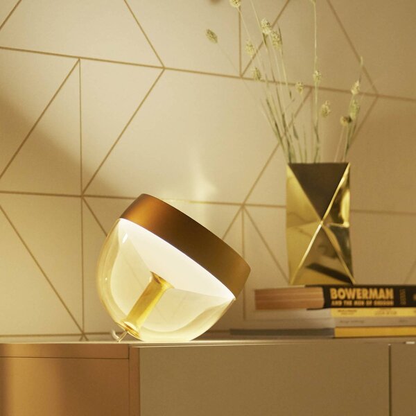 Philips Hue Iris WACA LED asztali lámpa, arany, dimmelhető, Sárgaréz / arany, Nappali / Étkező, Műanyag, Modern