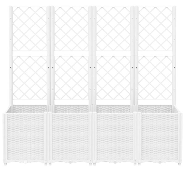 VidaXL fehér polipropilén rácsos kerti ültetőláda 160 x 40 x 140 cm
