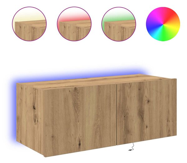 TV Fali Szekrény 80 x 35 x 31 cm Artisan tölgy Szerelt Fa