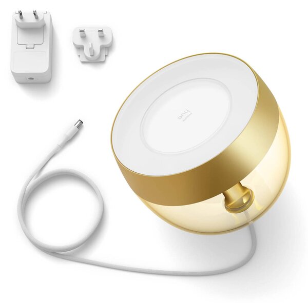 Philips Hue Iris WACA LED asztali lámpa, arany, dimmelhető, Sárgaréz / arany, Nappali / Étkező, Műanyag, Modern