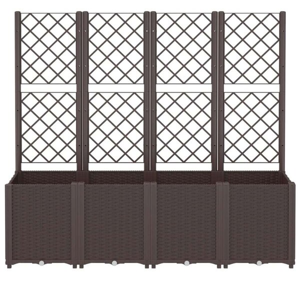 VidaXL barna polipropilén rácsos kerti ültetőláda 160 x 40 x 140 cm