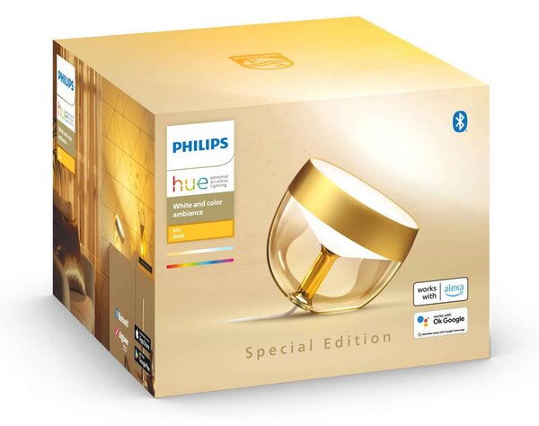 Philips Hue Iris WACA LED asztali lámpa, arany, dimmelhető, Sárgaréz / arany, Nappali / Étkező, Műanyag, Modern