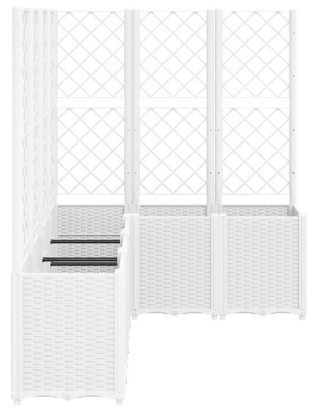 VidaXL fehér polipropilén rácsos kerti ültetőláda 160 x 120 x 140 cm