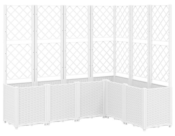 VidaXL fehér polipropilén rácsos kerti ültetőláda 160 x 120 x 140 cm