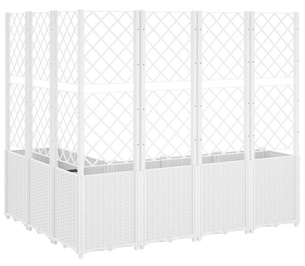 VidaXL fehér polipropilén rácsos kerti ültetőláda 160 x 120 x 140 cm