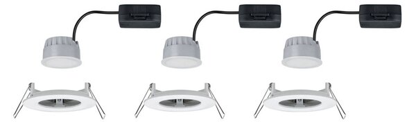 Paulmann LED süllyesztett spot Nova Coin 3 fehér kör alakú,, dimmelhető, Fehér / opál, Folyosó, Alumínium, Modern