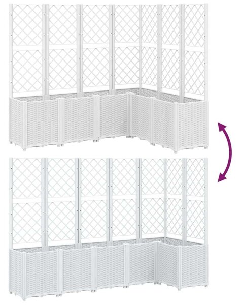 VidaXL fehér polipropilén rácsos kerti ültetőláda 160 x 120 x 140 cm