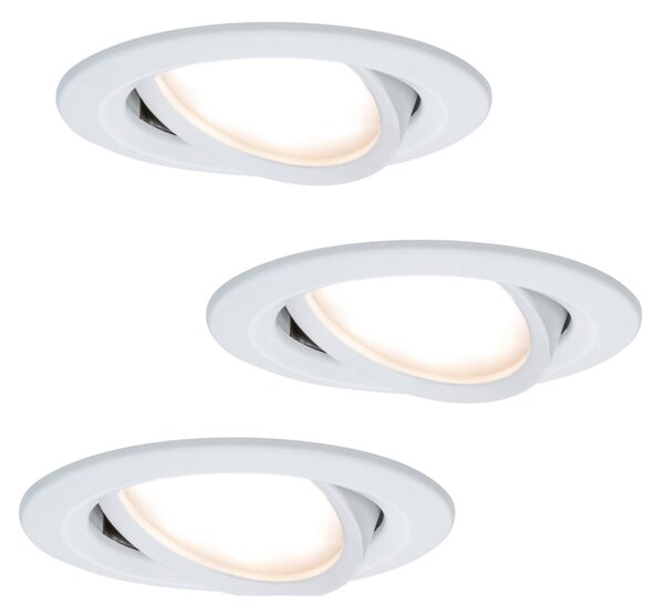 Paulmann Coin Slim LED beép. l. IP23 feh. 3 db-os, dimmelhető, Fehér / opál, Nappali / Étkező, Alumínium