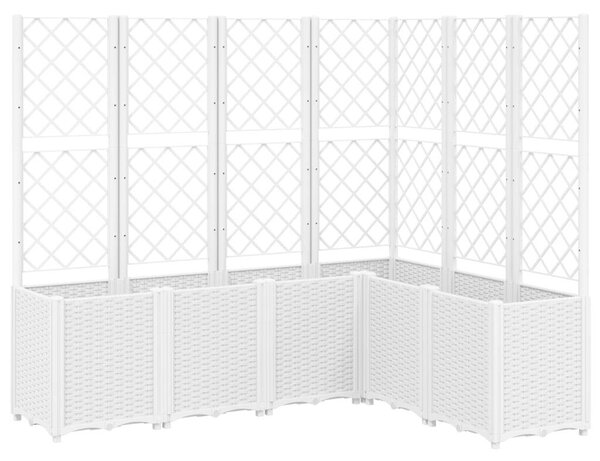 VidaXL fehér polipropilén rácsos kerti ültetőláda 160 x 120 x 140 cm