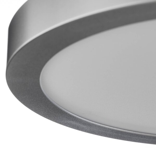 Paulmann Abia LED panel Ø 30cm 2700K matt króm, Alu / szürke / cink, Nappali / Étkező, Műanyag, Modern