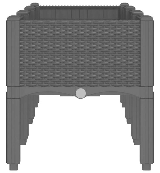 VidaXL fekete PP rácsos kerti ültetőláda 120 x 40 x 42 cm